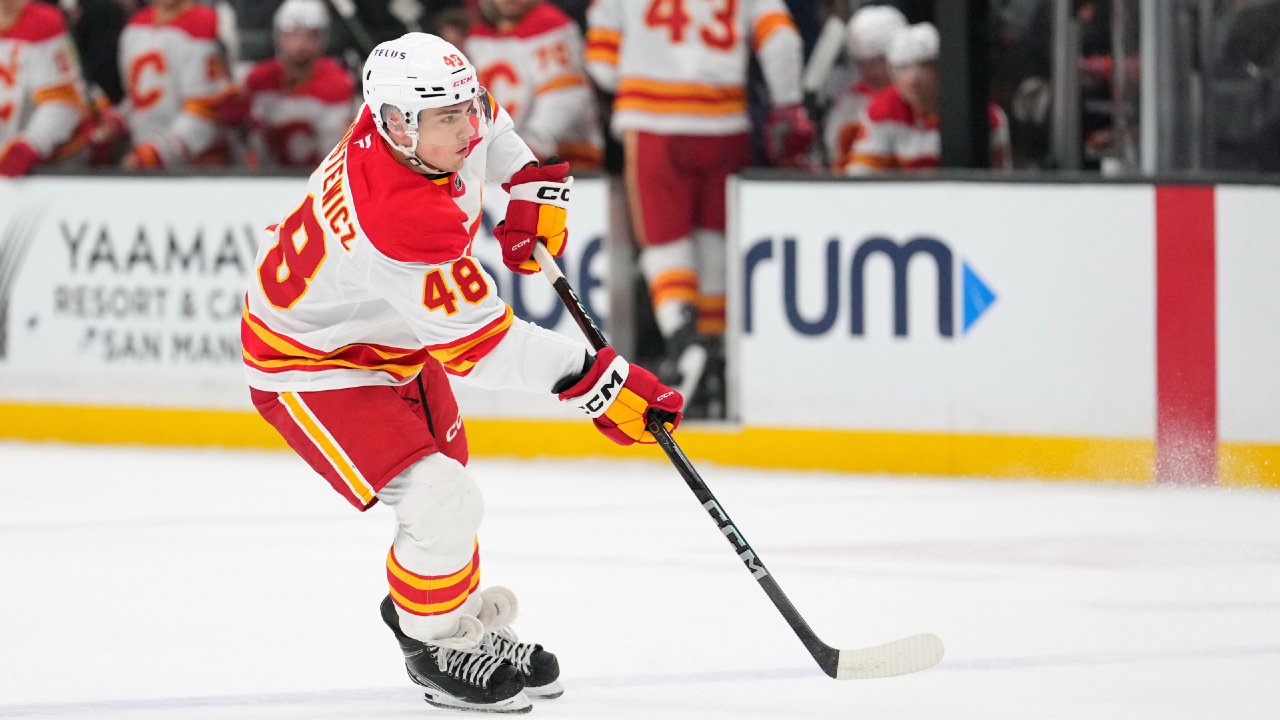 Flames recall defenceman Hunter Brzustewicz from AHL