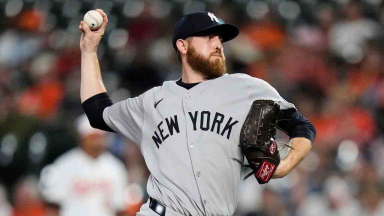 New York Yankees relief pitcher Paul Blackburn delivers during the ninth inning of a baseball game against the Baltimore Orioles, Thursday, Sept. 18, 2025, in Baltimore. (Stephanie Scarbrough/AP)