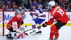 USA’s Cole Hutson stretchered off after taking puck to head at world juniors