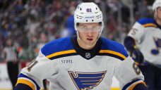 Blues’ Dylan Holloway out at least six weeks with ankle injury