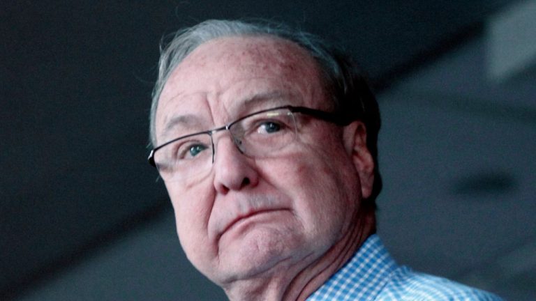 Tom Hicks, the former owner of the Texas Rangers and Dallas Stars during an NHL hockey game in Dallas, Oct. 29, 2011. (LM Oter/ AP)