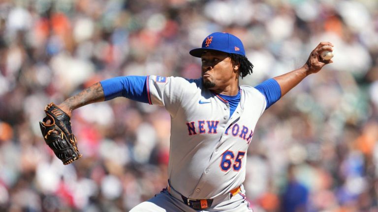 New York Mets pitcher Gregory Soto throws against the Detroit Tigers in the fifth inning during a baseball game Monday, Sept. 1, 2025, in Detroit. (Paul Sancya/AP)