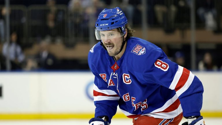 New York Rangers centre J.T. Miller in the first period of an NHL hockey game Colorado Avalanche, Saturday, Dec. 6, 2025, in New York. (Adam Hunger/AP)