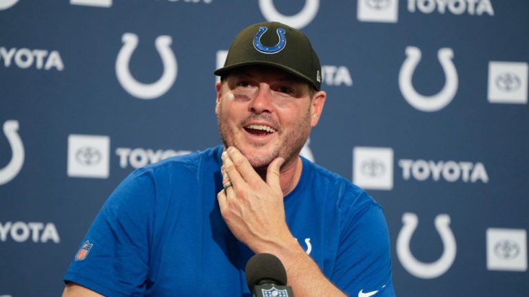 Indianapolis Colts quarterback Philip Rivers speaks during a news conference after an NFL football game against the Seattle Seahawks, Sunday, Dec. 14, 2025, in Seattle. (Stephen Brashear/AP)