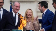Cauldron for Winter Olympics lit in Italy with two months to go