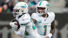 Achane leaves for Dolphins, Jets rookie Cook steps in for hurt Taylor