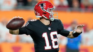 Atlanta Falcons quarterback Kirk Cousins passes against the Tampa Bay Buccaneers during an NFL game, Thursday, Dec. 11, 2025, in Tampa, Fla. (AP Photo/Chris O'Meara)