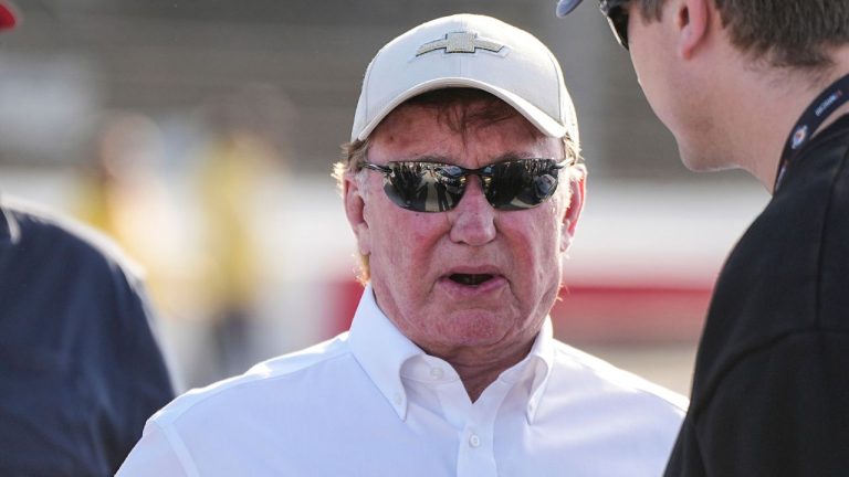 Team owner Richard Childress looks on prior to a NASCAR Cup Series auto race at Darlington Raceway, Sunday, Aug. 31, 2025, in Darlington, S.C. (Matt Kelley/AP Photo)