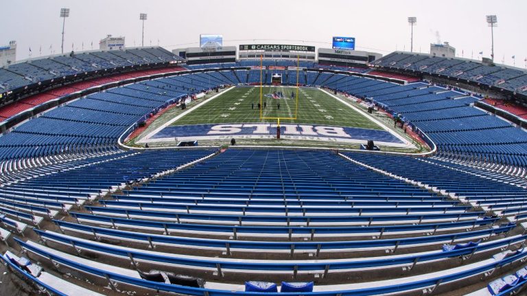Highmark Stadium before an NFL football game between the Buffalo Bills and the Cincinnati Bengals in Buffalo, Sunday, Dec. 7, 2025. (Gene J. Puskar/AP Photo)