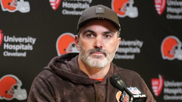 Cleveland Browns head coach Kevin Stefanski speaks at a news conference after an NFL football game against the Cincinnati Bengals, Sunday, Jan. 4, 2026, in Cincinnati. (Joshua A. Bickel/AP)