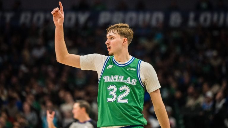 Dallas Mavericks forward Cooper Flagg gestures during an NBA game against the Charlotte Hornets, Thursday, Jan. 29, 2026, in Dallas. (Jessica Tobias/AP)