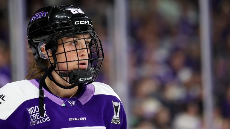 Minnesota Frost forward Taylor Heise during the first period of Game 4 of the 2025 Walter Cup Final in St. Paul, Minn. (Photo by Ellen Schmidt/AP)
