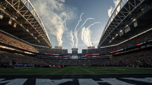 A general overall interior view of Lumen Field during the NFC Championship NFL football game, Sunday, Jan. 25, 2026, in Seattle. (AP Photo/Ben VanHouten)
