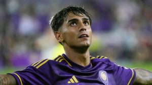Orlando City forward Facundo Torres celebrates his goal against the Philadelphia Union during the second half of an MLS soccer match, Wednesday, Oct. 2, 2024, in Orlando, Fla. (John Raoux/AP)