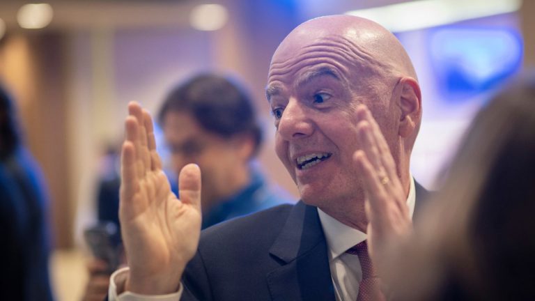 FIFA president Gianni Infantino during the Annual Meeting of the World Economic Forum in Davos, Switzerland, Thursday, Jan. 22, 2026. (Gian Ehrenzeller/AP)