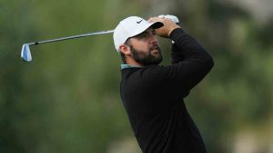 Scottie Scheffler watches his shot from the third tee during the first round of the American Express golf event at La Quinta County Club Thursday, Jan. 22, 2026, in La Quinta, Calif. (Ross D. Franklin/AP)