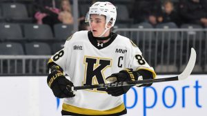 Calgary Flames prospect Jacob Battaglia was traded to the Flint Firebirds by the Kingston Frontenacs prior to the OHL trade deadline. (Robert Lefebvre/OHL Images)