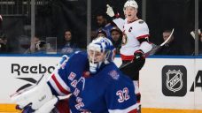 Senators chase Rangers’ Jonathan Quick after six goals