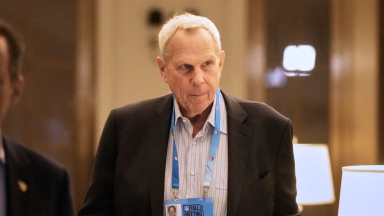 New York Giants co-owner Steve Tisch arrives for NFL owners meetings, in New York, Wednesday, Oct. 22, 2025. (Richard Drew/AP)