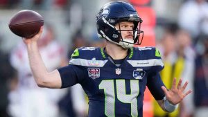 Seattle Seahawks quarterback Sam Darnold throws a pass during the first half of the NFL Super Bowl 60 football game against the New England Patriots, Sunday, Feb. 8, 2026, in Santa Clara, Calif. (Mark J. Terrill/AP)