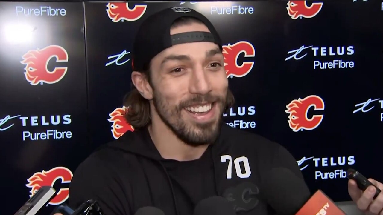 Flames’ Lomberg chirps ‘Swiss cheese’ Jarry after Battle of Alberta win