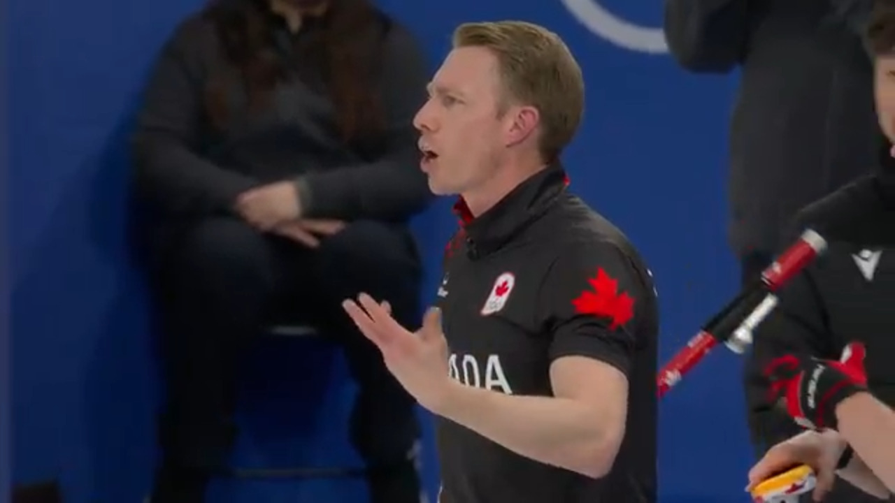 Heated exchange between Canada and Sweden during men’s Olympic curling