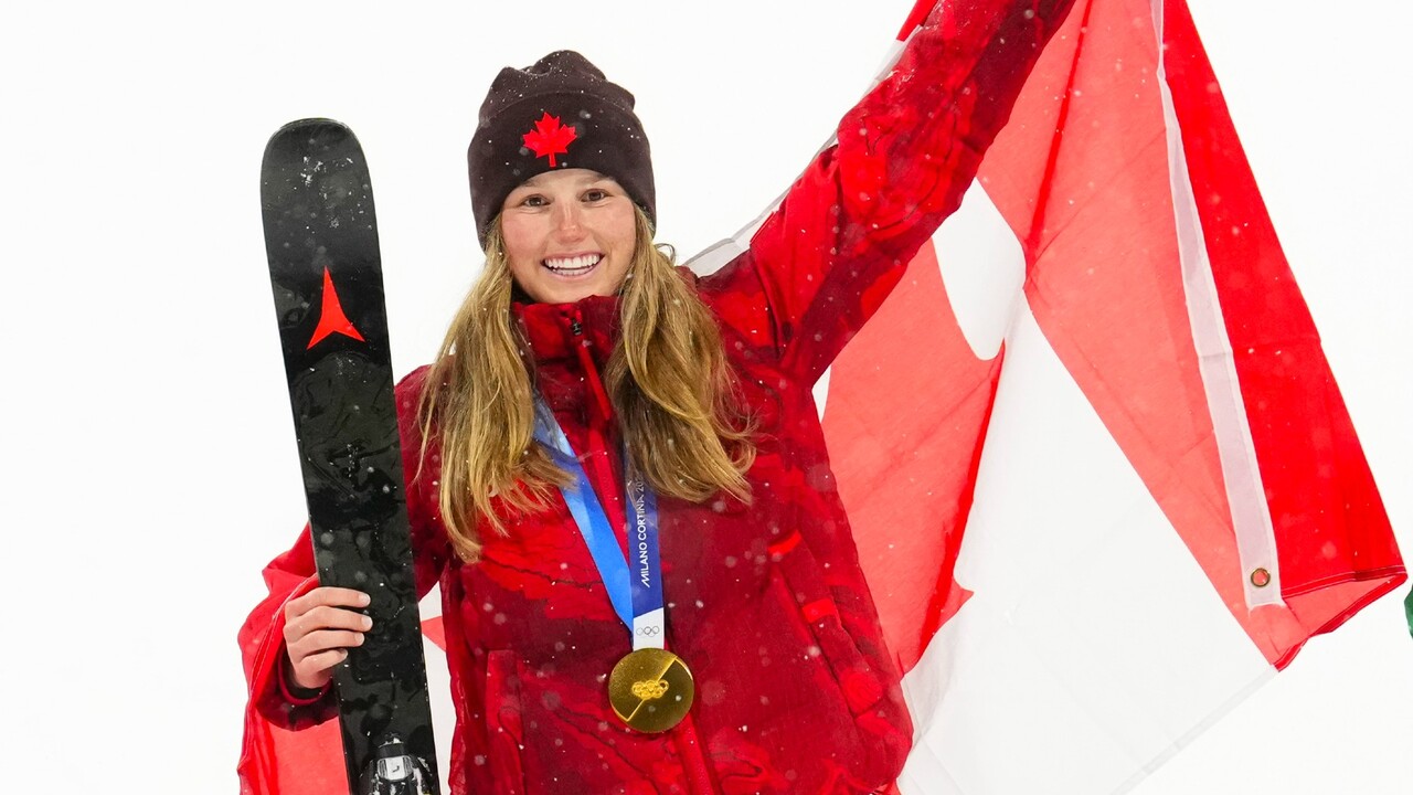Canada’s Megan Oldham receives gold medal for freeski big air victory