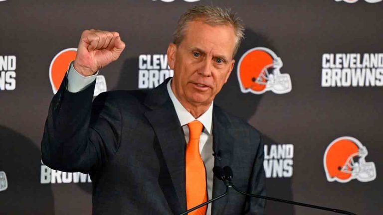 Cleveland Browns new head coach Todd Monken speaks during a news conference at the team's NFL football training facility, Tuesday, Feb. 3, 2026, in Berea, Ohio. (David Richard/AP)