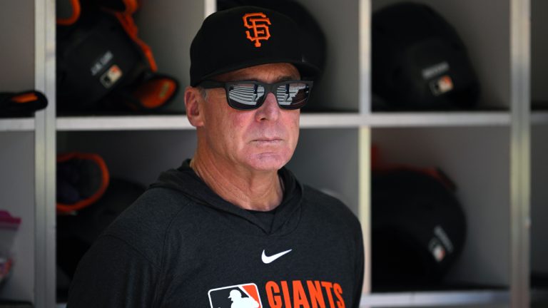 San Francisco Giants manager Bob Melvin looks on before a baseball game against the San Diego Padres Thursday, Aug. 21, 2025, in San Diego. (Orlando Ramirez/AP)