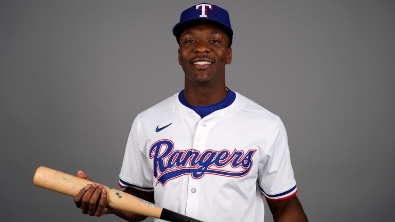 Sebastian Walcott of the Texas Rangers baseball team. This image reflects the Texas Rangers' active roster as of Wednesday, Feb. 19, 2025, when this image was taken in Surprise, Ariz. (Carolyn Kaster/ AP)