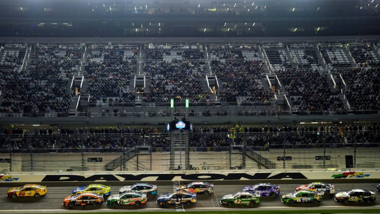 Chase Elliott wins the second of two NASCAR Daytona 500 qualifying auto races at Daytona International Speedway, Thursday, Feb. 12, 2026, in Daytona Beach, Fla. (Mike Stewart/AP)