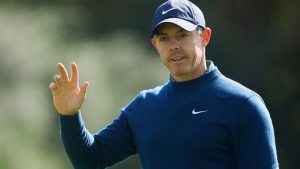 Rory McIlroy, from Northern Ireland, waves to the gallery on the eighth green during the first round of the Genesis Invitational golf tournament at Riviera Country Club, Thursday, Feb. 19, 2026, in the Pacific Palisades area of Los Angeles. (Caroline Brehman/AP)