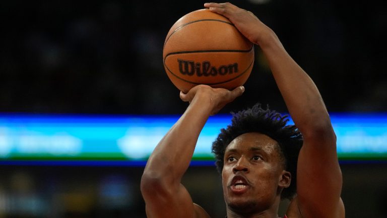 Chicago Bulls guard Collin Sexton (2) takes a free throw during the first half of an NBA basketball game against the Denver Nuggets, Saturday, Feb. 7, 2026, in Chicago. (Erin Hooley/AP)