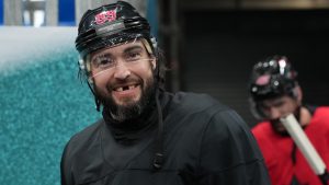 Canada's Drew Doughty arrives for men's ice hockey practice at the 2026 Winter Olympics, in Milan, Italy, Sunday, Feb. 8, 2026. (Carolyn Kaster/AP)