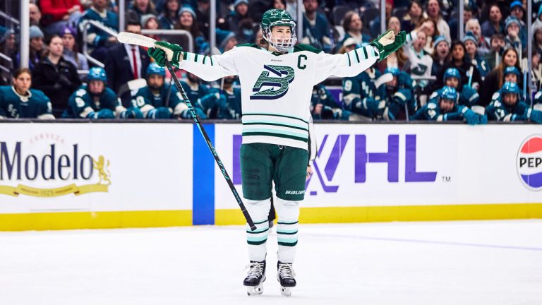 Boston Fleet captain Megan Keller during a road game against Seattle in mid-January. (Photo courtesy of the PWHL)