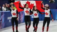 Canada wins bronze in Olympic women’s short-track relay