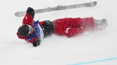 Canada’s Cassie Sharpe suffers crash in qualifying, removed on sled
