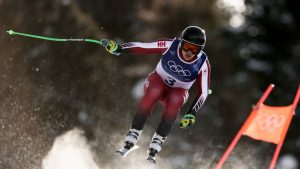 Canada's James Crawford speeds down the course during an alpine ski, men's downhill official training, at the 2026 Winter Olympics, in Bormio, Italy, Thursday, Feb. 5, 2026. (Gabriele Facciotti/AP Photo)