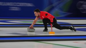 Canada Canada's Brett Gallant in action during the mixed doubles round robin phase of the curling competition against the Czech Republic, at the 2026 Winter Olympics, in Cortina d'Ampezzo, Italy, Wednesday, Feb. 4, 2026. (Fatima Shbair/AP Photo)
