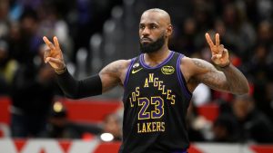 Los Angeles Lakers forward LeBron James (23) in action during the second half of an NBA basketball game against the Washington Wizards, Friday, Jan. 30, 2026, in Washington. (Nick Wass/AP)