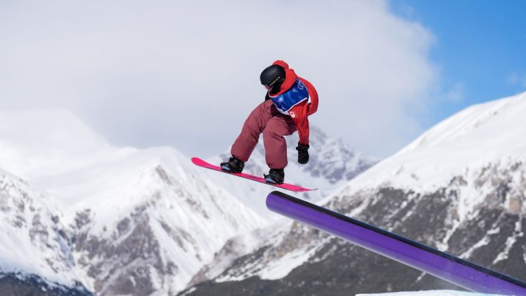 Canada's Mark McMorris competes during the men's snowboarding slopestyle qualifications at the 2026 Winter Olympics, in Livigno, Italy, Sunday, Feb. 15, 2026. (Abbie Parr/AP Photo)