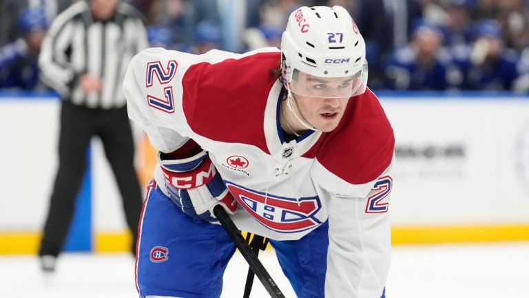 Montréal Canadiens left wing Sammy Blais (27) against the Tampa Bay Lightning during the first period of an NHL hockey game Sunday, Dec. 28, 2025, in Tampa, Fla. (Chris O'Meara/AP)