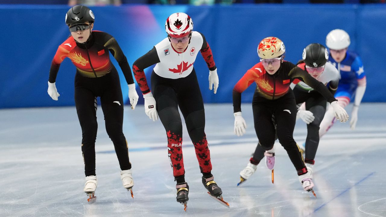 Canada’s Courtney Sarault falls in bid for fifth Olympic short-track medal