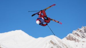 Canada's Naomi Urness competes during women's freestyle skiing slopestyle qualifications at the 2026 Winter Olympics, in Livigno, Italy, Saturday, Feb. 7, 2026. (Lindsey Wasson/AP Photo)