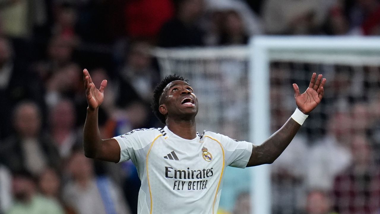 ‘That’s our Vinicius’: Another goal and another dance for Madrid star vs. Benfica