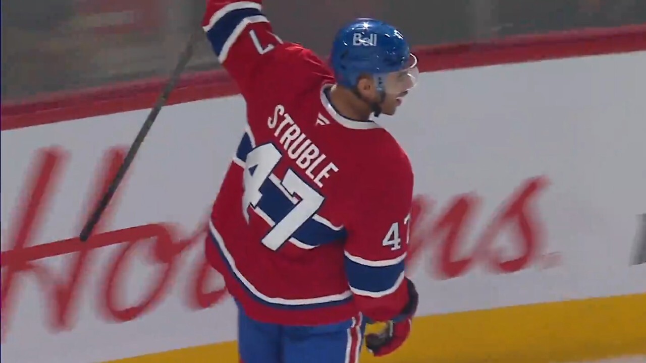 Canadiens’ Struble goes short side to snap his 87-game goal drought