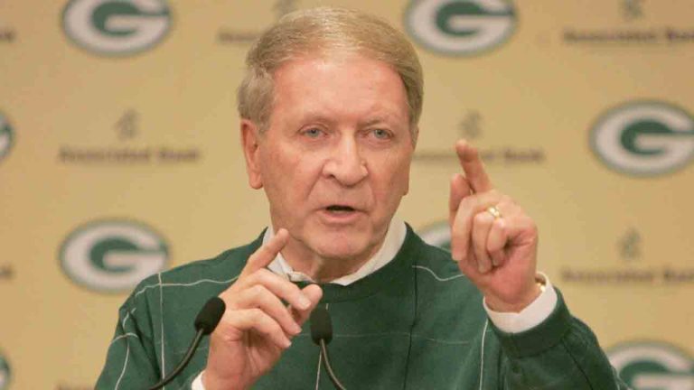 Green Bay Packers president Bob Harlan talks about the hiring of Ted Thompson as general manager Jan. 14, 2005, in Green Bay, Wis. (Mike Roemer/AP)