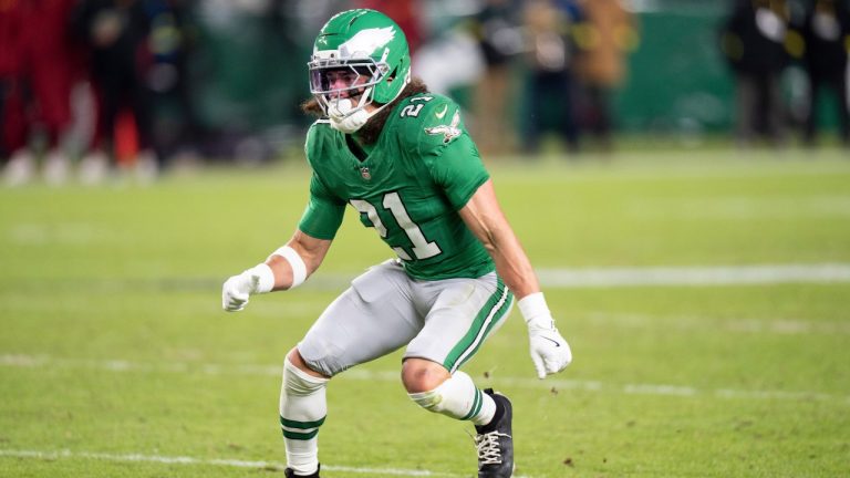 Philadelphia Eagles safety Sydney Brown in action during an NFL game against the Washington Commanders, Sunday, Jan. 4, 2026, in Philadelphia. (AP/Chris Szagola)