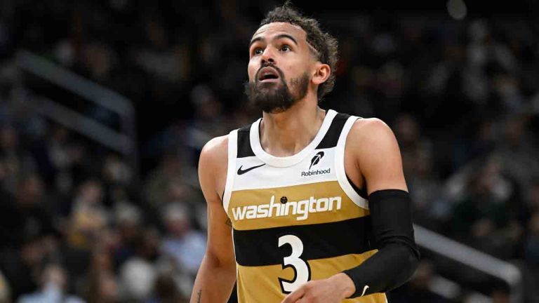 Washington Wizards guard Trae Young during the second half of an NBA basketball game against the Utah Jazz, Thursday March 5, 2026, in Washington. (John McDonnell/AP)
