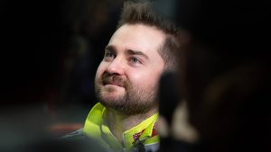 Matt Dunstone at the Montana's Brier Canadian men's curling championship, in St. John's, N.L., on Sunday, March 8, 2026. (Paul Daly/CP)